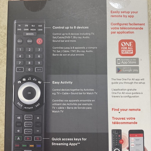 One For All Smart 8-Device Universal Remote Control w/ free app - Picture 4 of 8